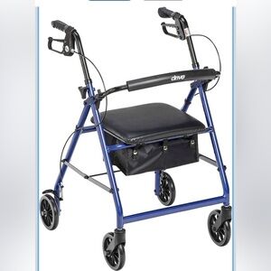 Drive Mobility Blue Rollator Walker with Seat